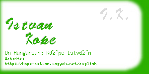 istvan kope business card